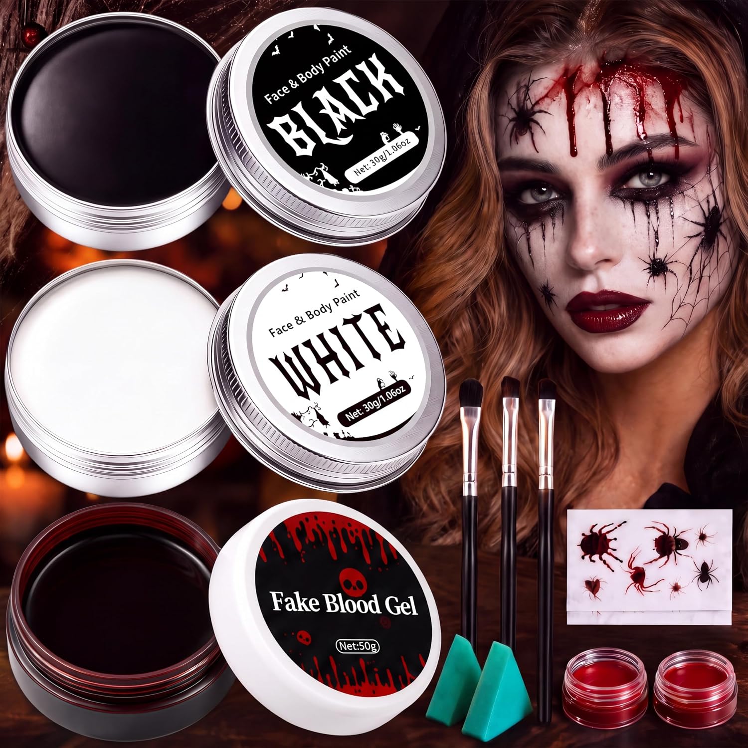 140g Halloween Makeup Set, Makeup Set Fake Blood Body Paint SFX Makeup