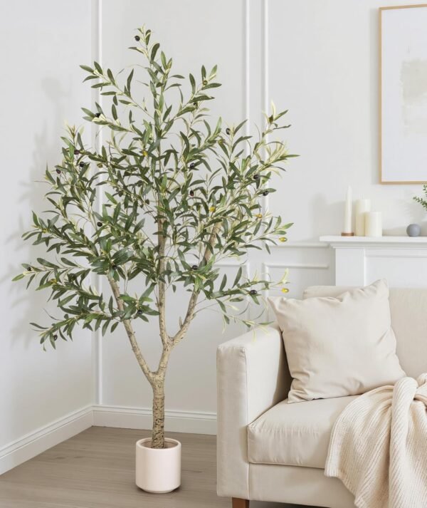 Artificial Olive Tree in Cream Pot