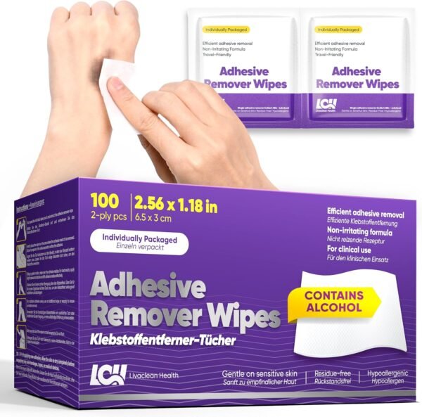 100 CT Adhesive Removal Wipes
